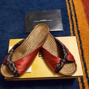 FENDI ESPADRILLE SLIDES